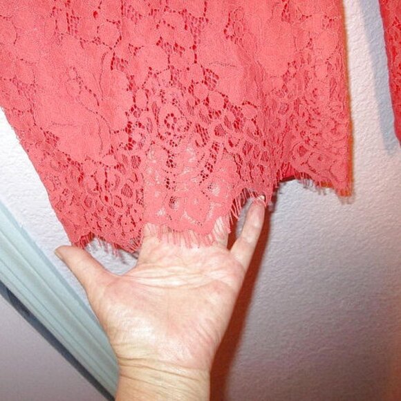 Isaac Mizrahi Live Sunset Lace Pants Size S Tall Wide Leg High Rise Pull On Crop - Picture 6 of 12